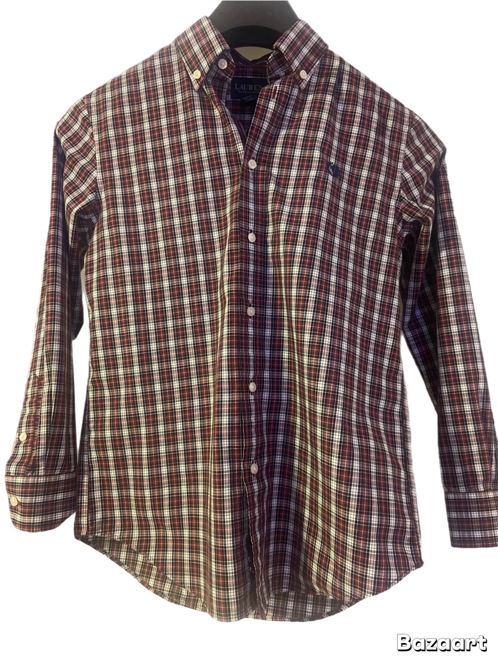 Lauren Ralph Lauren Women's Burgundy Plaid Button-Down Shirt